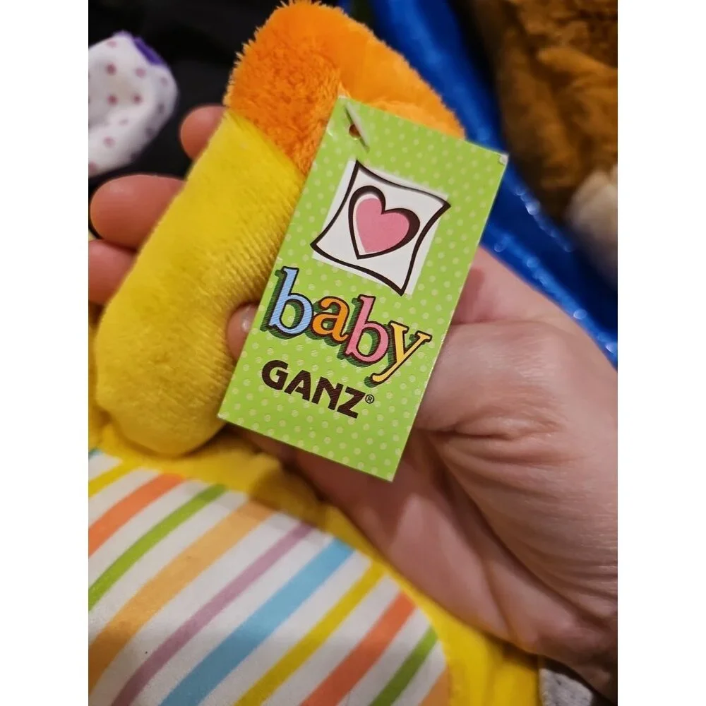 Baby Ganz Soft & Simple Giraffe Plush Stuffed Animal Yellow Rainbow Stripes 2015